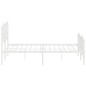 vidaXL Giroletto con Testiera e Pediera Metallo Bianco 140x190 cm vidaXL Giroletto con Testiera e Pediera Metallo Bianco 140x190 cm