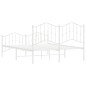 vidaXL Giroletto con Testiera e Pediera Metallo Bianco 140x190 cm vidaXL Giroletto con Testiera e Pediera Metallo Bianco 140x190 cm