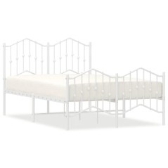 vidaXL Giroletto con Testiera e Pediera Metallo Bianco 120x200 cm