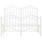 vidaXL Giroletto con Testiera e Pediera Metallo Bianco 120x200 cm