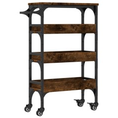 vidaXL Carrello da Cucina Rovere Fumo 53x20x76 cm in Legno Multistrato