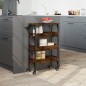 vidaXL Carrello da Cucina Rovere Fumo 53x20x76 cm in Legno Multistrato vidaXL Carrello da Cucina Rovere Fumo 53x20x76 cm in Legno Multistrato