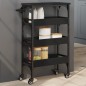 vidaXL Carrello da Cucina Nero 53x20x76 cm in Legno Multistrato vidaXL Carrello da Cucina Nero 53x20x76 cm in Legno Multistrato