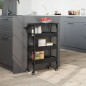 vidaXL Carrello da Cucina Nero 53x20x76 cm in Legno Multistrato vidaXL Carrello da Cucina Nero 53x20x76 cm in Legno Multistrato