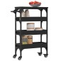 vidaXL Carrello da Cucina Nero 53x20x76 cm in Legno Multistrato vidaXL Carrello da Cucina Nero 53x20x76 cm in Legno Multistrato