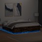 vidaXL Giroletto con Luci LED Rovere Fumo 180x200 cm Legno Multistrato vidaXL Giroletto con Luci LED Rovere Fumo 180x200 cm Legno Multistrato