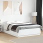 vidaXL Giroletto con Luci LED Bianco 150x200 cm in Legno Multistrato vidaXL Giroletto con Luci LED Bianco 150x200 cm in Legno Multistrato