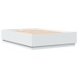 vidaXL Giroletto con Luci LED Bianco 150x200 cm in Legno Multistrato vidaXL Giroletto con Luci LED Bianco 150x200 cm in Legno Multistrato
