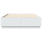 vidaXL Giroletto con Luci LED Bianco 150x200 cm in Legno Multistrato vidaXL Giroletto con Luci LED Bianco 150x200 cm in Legno Multistrato