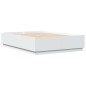 vidaXL Giroletto con Luci LED Bianco 150x200 cm in Legno Multistrato vidaXL Giroletto con Luci LED Bianco 150x200 cm in Legno Multistrato