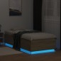 vidaXL Giroletto Luci LED Rovere Sonoma 100x200cm in Legno Multistrato