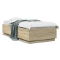 vidaXL Giroletto Luci LED Rovere Sonoma 100x200cm in Legno Multistrato