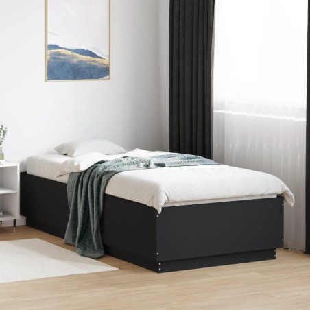 vidaXL Giroletto con Luci LED Nero 90x200 cm in Legno Multistrato