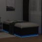 vidaXL Giroletto con Luci LED Nero 90x200 cm in Legno Multistrato