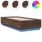 vidaXL Giroletto Luci LED Rovere Marrone 90x200cm in Legno Multistrato