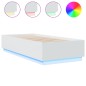 vidaXL Giroletto con Luci LED Bianco 100x200 cm in Legno Massello vidaXL Giroletto con Luci LED Bianco 100x200 cm in Legno Massello