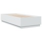 vidaXL Giroletto con Luci LED Bianco 100x200 cm in Legno Massello vidaXL Giroletto con Luci LED Bianco 100x200 cm in Legno Massello