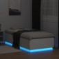 vidaXL Giroletto con Luci LED Bianco 100x200 cm in Legno Massello vidaXL Giroletto con Luci LED Bianco 100x200 cm in Legno Massello