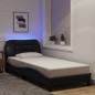 vidaXL Giroletto con LED senza Materasso Nero 90x190 cm in Tessuto