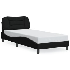 vidaXL Giroletto con LED senza Materasso Nero 90x190 cm in Tessuto
