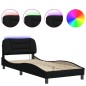 vidaXL Giroletto con LED senza Materasso Nero 90x190 cm in Tessuto