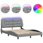 vidaXL Giroletto con LED senza Materasso Grigio Chiaro 120x200 cm vidaXL Giroletto con LED senza Materasso Grigio Chiaro 120x200 cm