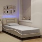 vidaXL Giroletto con LED senza Materasso Crema 80x200 cm in Tessuto vidaXL Giroletto con LED senza Materasso Crema 80x200 cm in Tessuto