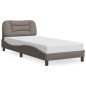 vidaXL Giroletto con LED senza Materasso Tortora 90x190 cm Tessuto vidaXL Giroletto con LED senza Materasso Tortora 90x190 cm Tessuto