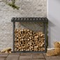 Portalegna Grigia 108x64,5x110 cm in Legno Massello di Pino