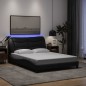 vidaXL Giroletto con LED senza Materasso Nero 120x200 cm Tessuto vidaXL Giroletto con LED senza Materasso Nero 120x200 cm Tessuto