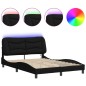 vidaXL Giroletto con LED senza Materasso Nero 120x200 cm Tessuto vidaXL Giroletto con LED senza Materasso Nero 120x200 cm Tessuto