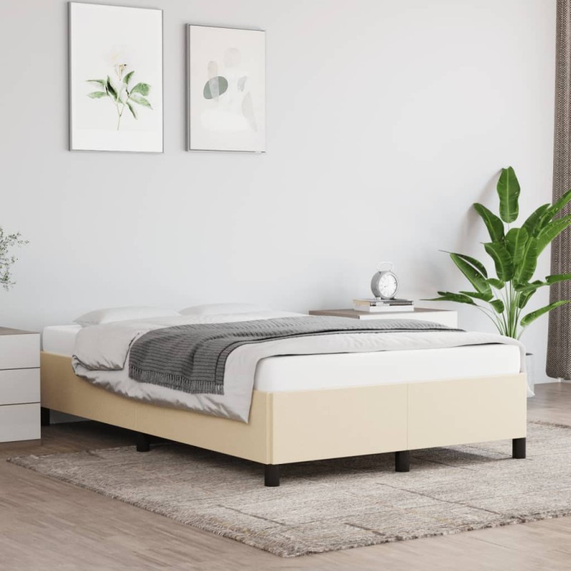 vidaXL Giroletto senza Materasso Crema 120x190cm in Tessuto vidaXL Giroletto senza Materasso Crema 120x190cm in Tessuto
