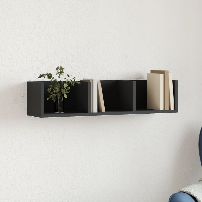 vidaXL Armadietto a Muro Nero 75x18x16,5 cm in Legno Multistrato vidaXL Armadietto a Muro Nero 75x18x16,5 cm in Legno Multistrato