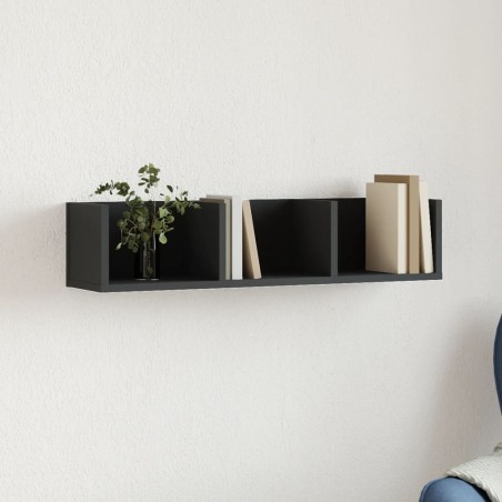 vidaXL Armadietto a Muro Nero 75x18x16,5 cm in Legno Multistrato