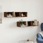 vidaXL Mobili Parete 2 pz Rovere Fumo 75x18x16,5 cm Legno Multistrato