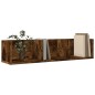 vidaXL Mobili Parete 2 pz Rovere Fumo 75x18x16,5 cm Legno Multistrato