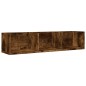 vidaXL Mobili Parete 2 pz Rovere Fumo 75x18x16,5 cm Legno Multistrato