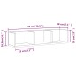vidaXL Mobili Parete 2 pz Rovere Fumo 75x18x16,5 cm Legno Multistrato