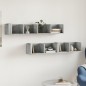 vidaXL Mobili Parete 2 pz Grigio Cemento 99x18x16,5 cm in Multistrato vidaXL Mobili Parete 2 pz Grigio Cemento 99x18x16,5 cm in Multistrato