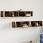 vidaXL Mobili Parete 2 pz Rovere Fumo 99x18x16,5 cm Legno Multistrato