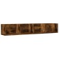 vidaXL Mobili Parete 2 pz Rovere Fumo 99x18x16,5 cm Legno Multistrato