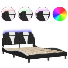 vidaXL Giroletto con Luce LED Nero e Bianco 140x190 cm in Similpelle