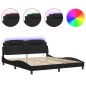 vidaXL Giroletto con Luce LED Nero 180x200 cm in Similpelle vidaXL Giroletto con Luce LED Nero 180x200 cm in Similpelle
