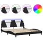 vidaXL Giroletto con LED senza Materasso Nero e Bianco 180x200 cm vidaXL Giroletto con LED senza Materasso Nero e Bianco 180x200 cm