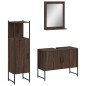 vidaXL Set Mobili da Bagno 3 pz Rovere Marrone in Legno Multistrato