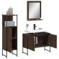 vidaXL Set Mobili da Bagno 3 pz Rovere Marrone in Legno Multistrato