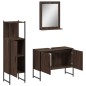 vidaXL Set Mobili da Bagno 3 pz Rovere Marrone in Legno Multistrato