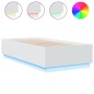 vidaXL Giroletto con Luci LED Bianco 75x190 cm in Legno Multistrato vidaXL Giroletto con Luci LED Bianco 75x190 cm in Legno Multistrato