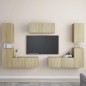 Set Porta TV 7 pz Rovere Sonoma in Truciolato