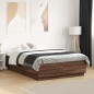 vidaXL Giroletto Luci LED Rovere Marrone 135x190 cm Legno Multistrato vidaXL Giroletto Luci LED Rovere Marrone 135x190 cm Legno Multistrato